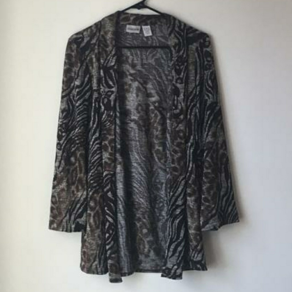 Chico's Brown and Tan Zebra  Print Top